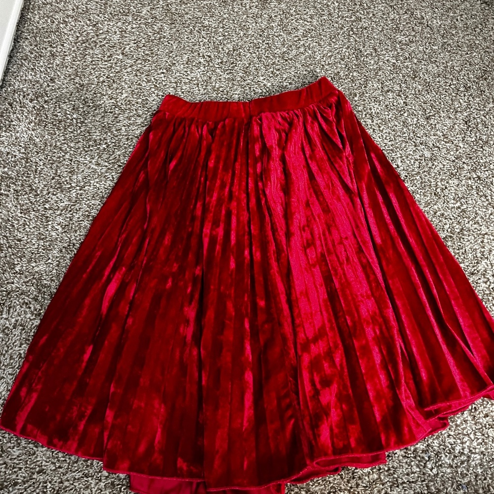 Dark Pink Velvet Skirt